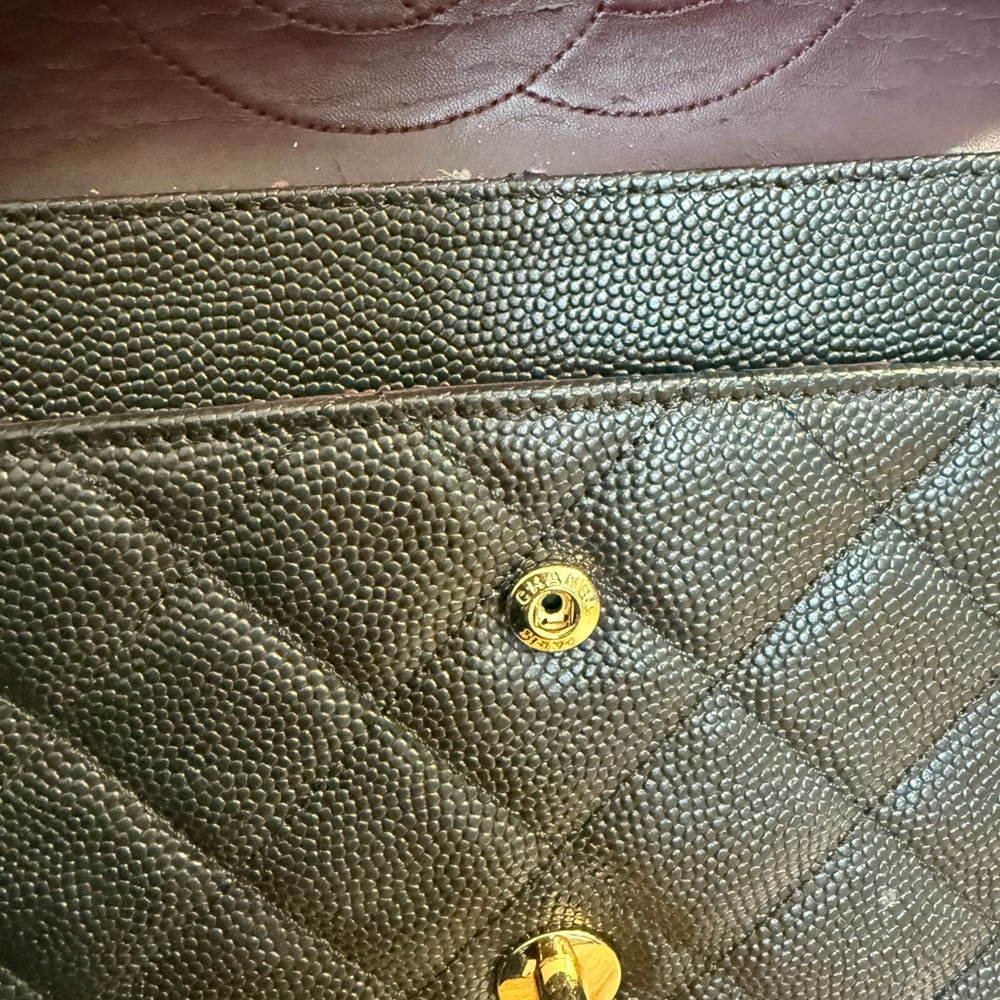 CC Black Quilted Shoulder Bag with Gold Accents - Picture 11 of 12